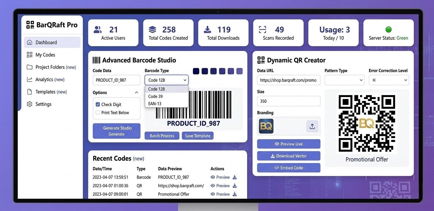 Barcode and QR Code Generator